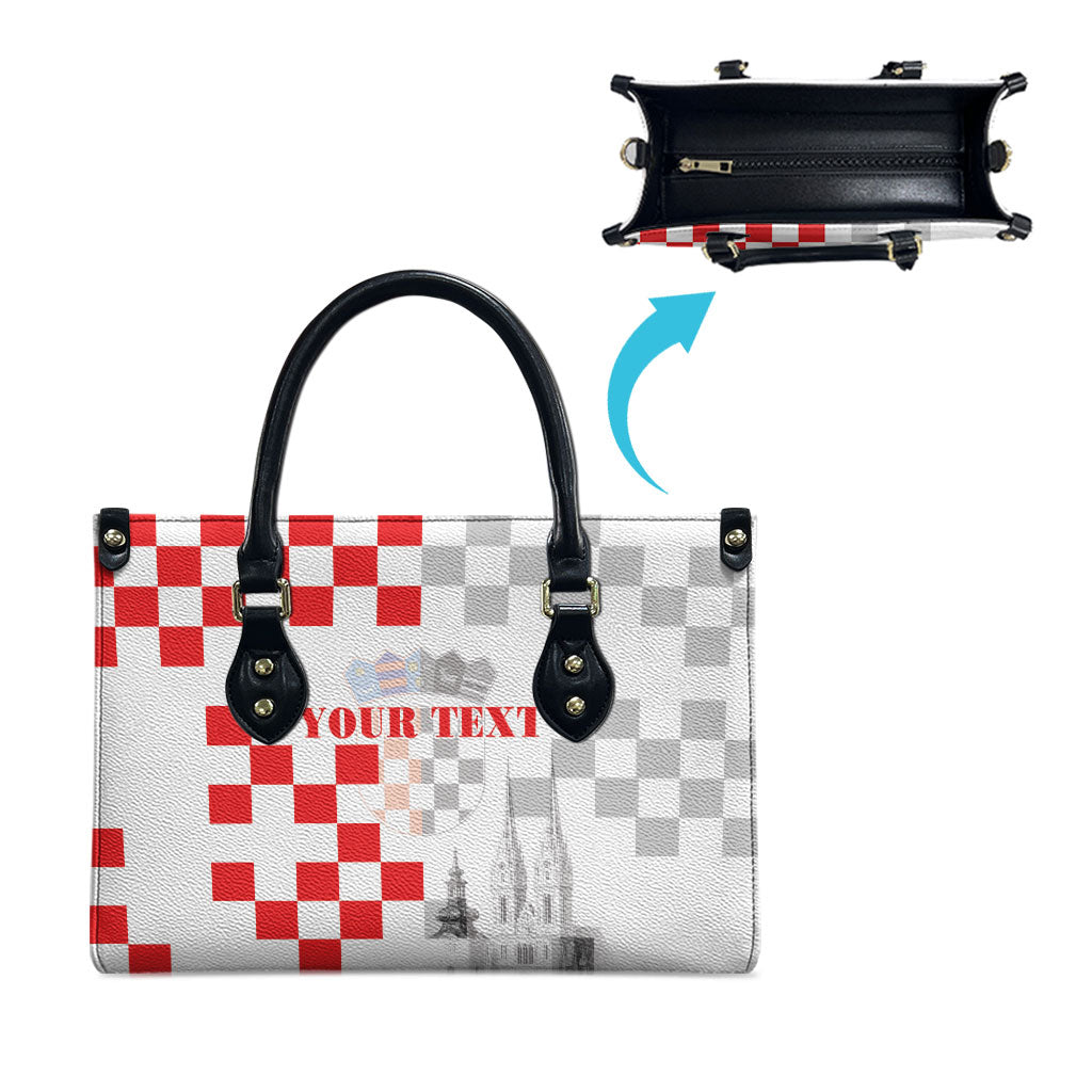 Personalized Croatia Hrvatska Leather Bag National Day 2026 White Version