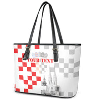 Personalized Croatia Hrvatska Leather Tote Bag National Day 2026 White Version