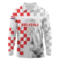 Personalized Croatia Hrvatska Long Sleeve Polo Shirt National Day 2026 White Version