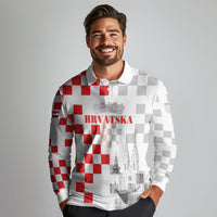 Personalized Croatia Hrvatska Long Sleeve Polo Shirt National Day 2026 White Version