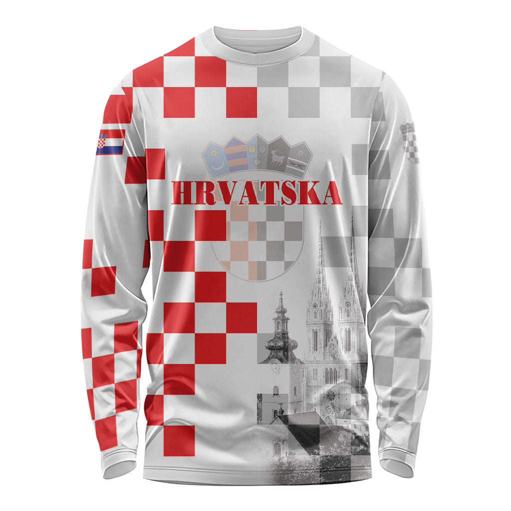 Personalized Croatia Hrvatska Long Sleeve Shirt National Day 2026 White Version