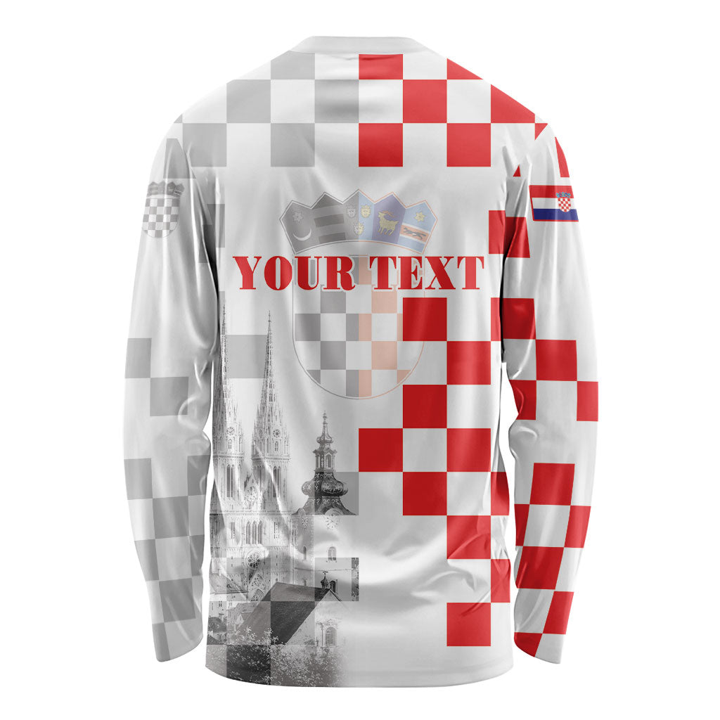 Personalized Croatia Hrvatska Long Sleeve Shirt National Day 2026 White Version