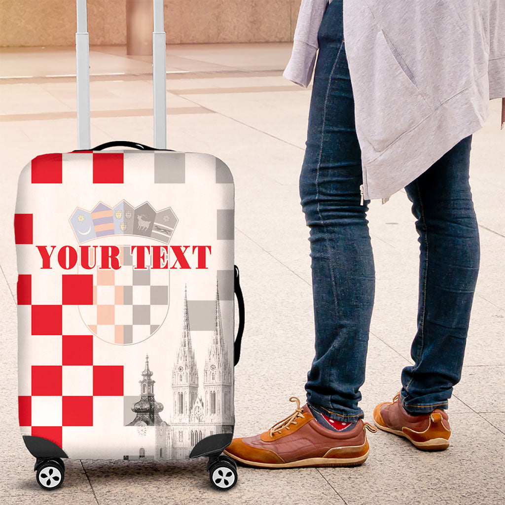 Personalized Croatia Hrvatska Luggage Cover National Day 2026 White Version