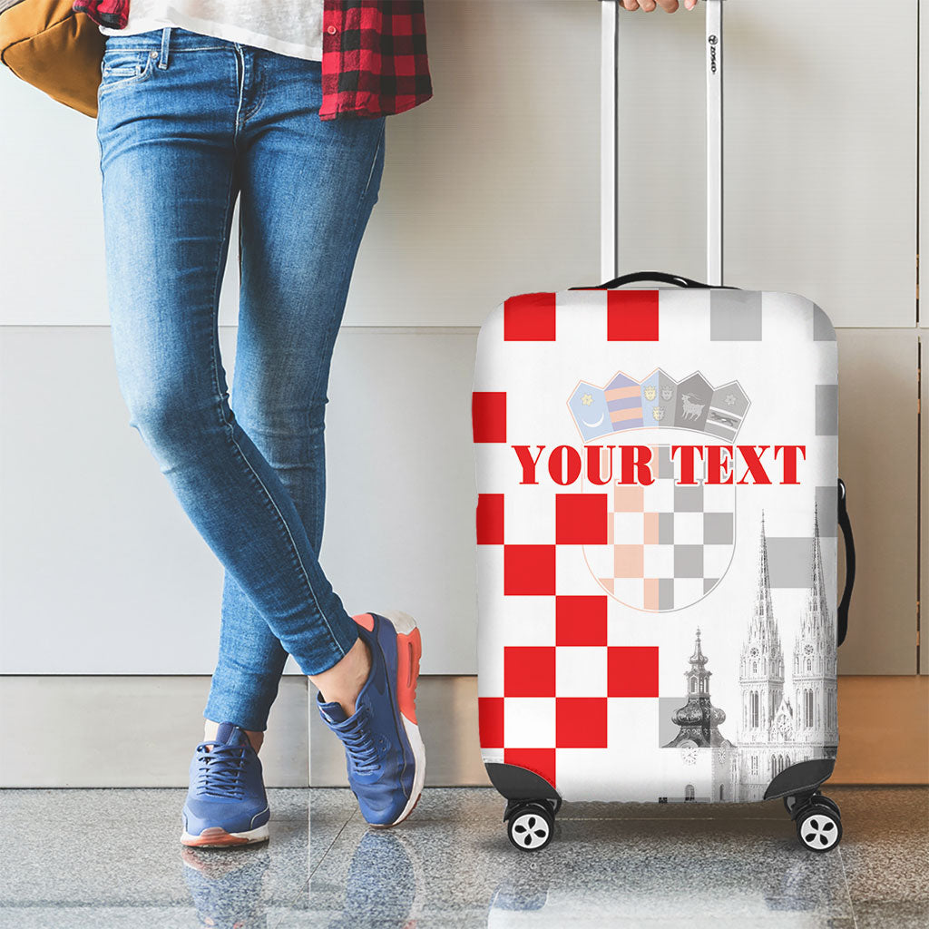 Personalized Croatia Hrvatska Luggage Cover National Day 2026 White Version