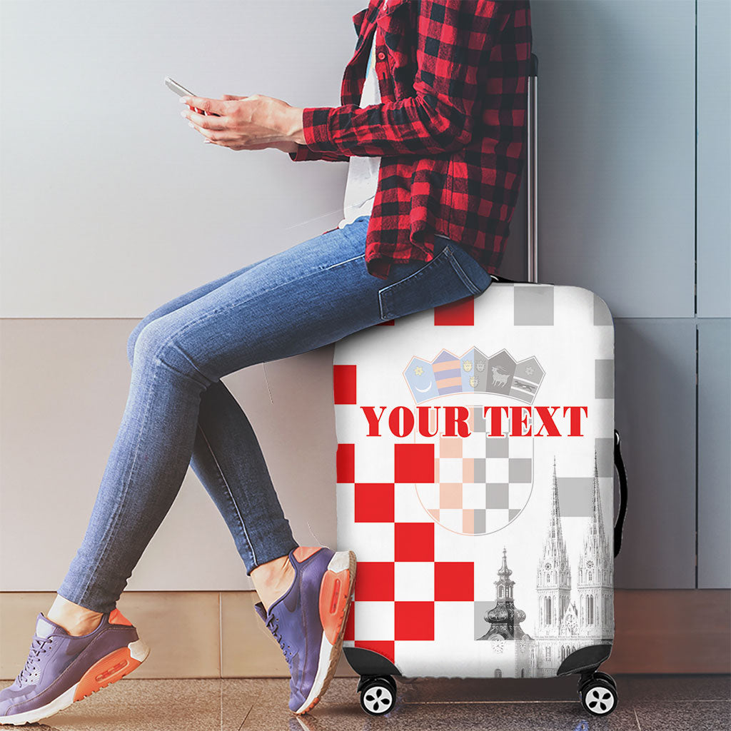 Personalized Croatia Hrvatska Luggage Cover National Day 2026 White Version