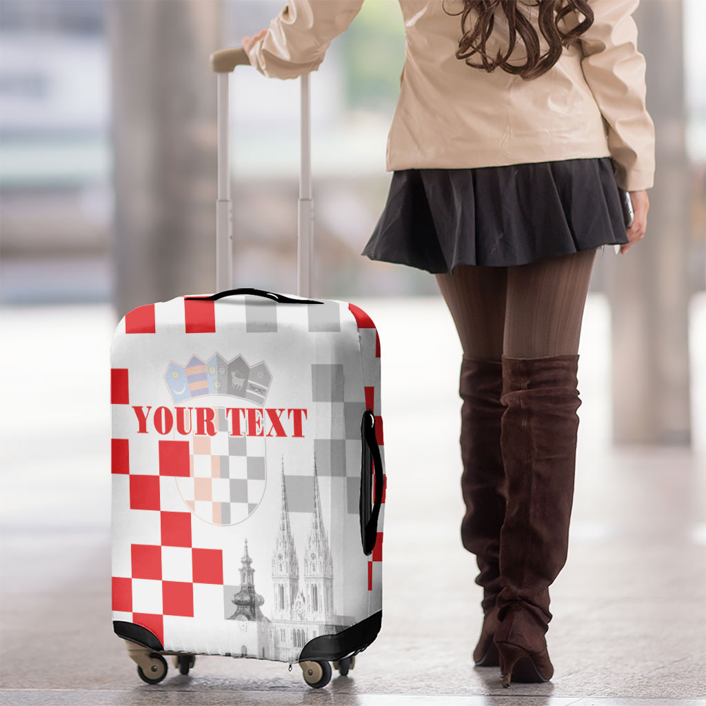 Personalized Croatia Hrvatska Luggage Cover National Day 2026 White Version