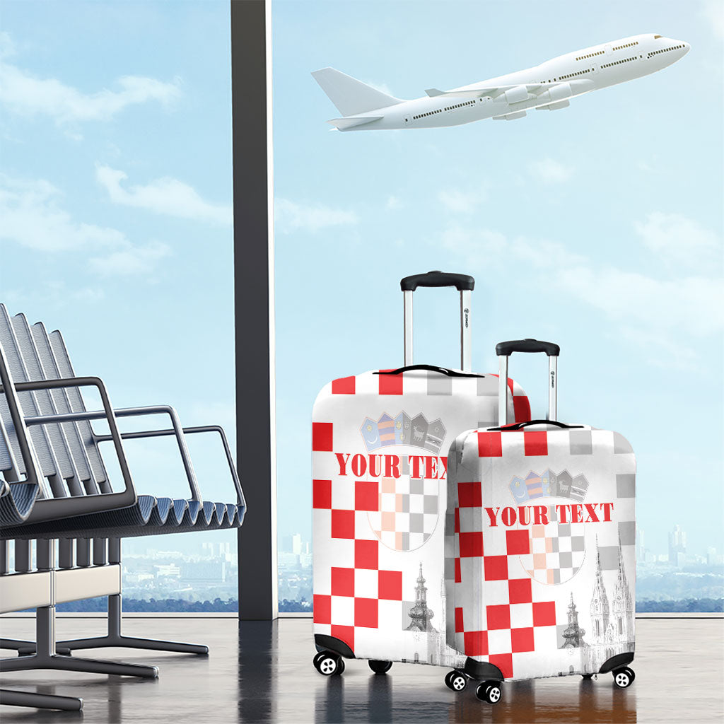 Personalized Croatia Hrvatska Luggage Cover National Day 2026 White Version