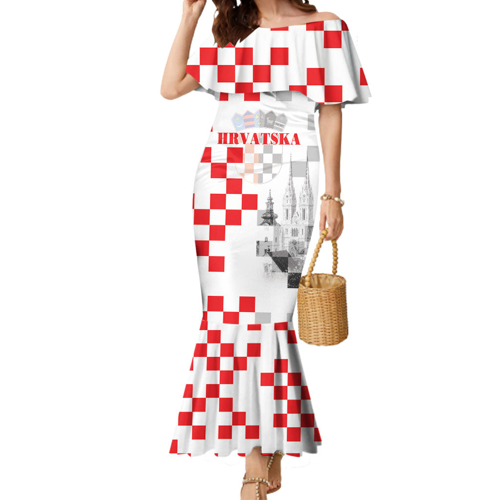 Personalized Croatia Hrvatska Mermaid Dress National Day 2026 White Version