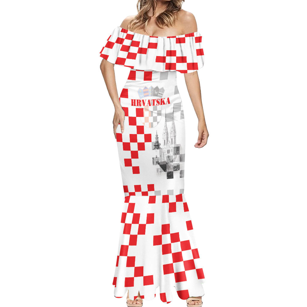 Personalized Croatia Hrvatska Mermaid Dress National Day 2026 White Version