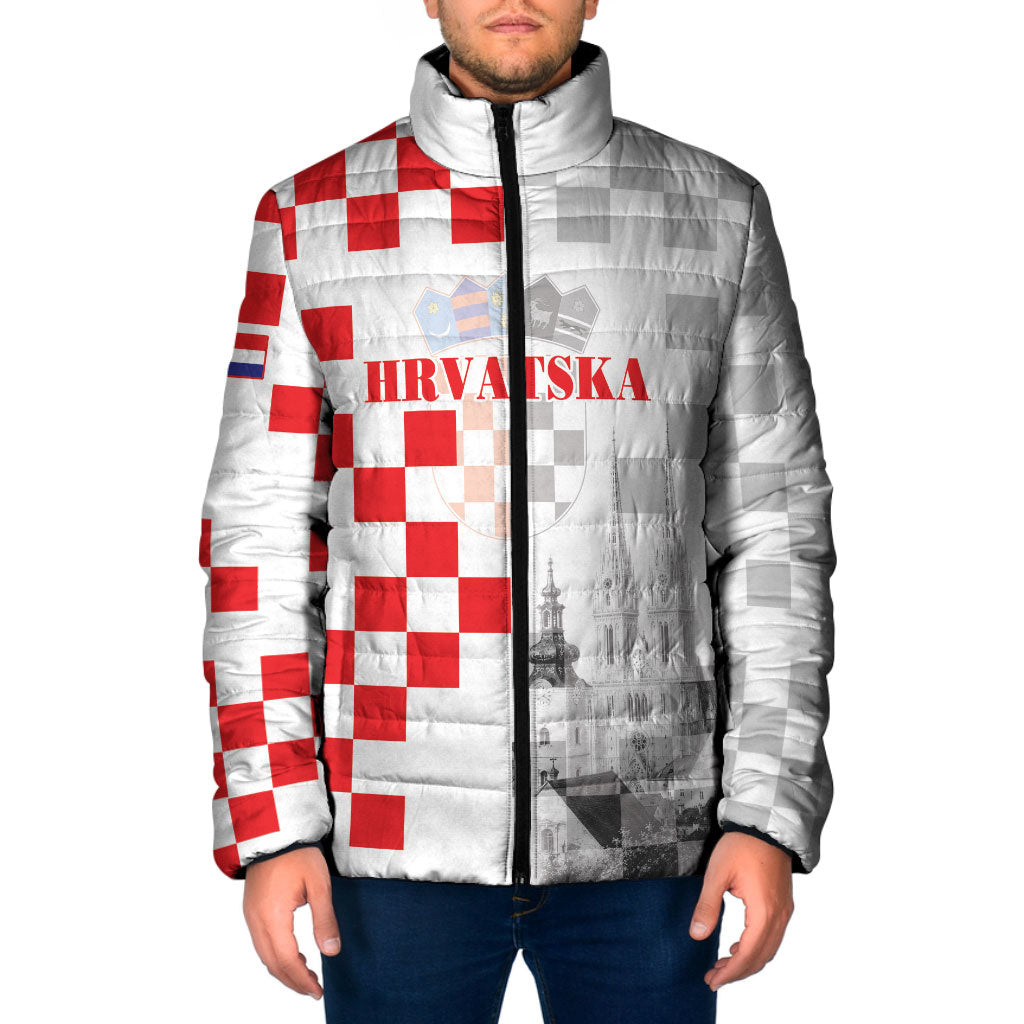 Personalized Croatia Hrvatska Padded Jacket National Day 2026 White Version