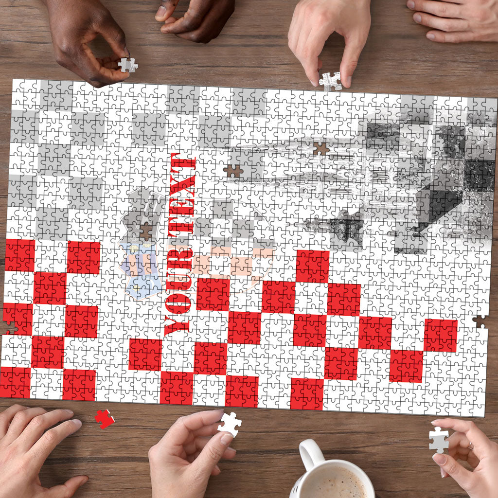 Personalized Croatia Hrvatska Puzzle National Day 2026 White Version