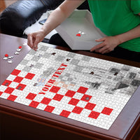 Personalized Croatia Hrvatska Puzzle National Day 2026 White Version