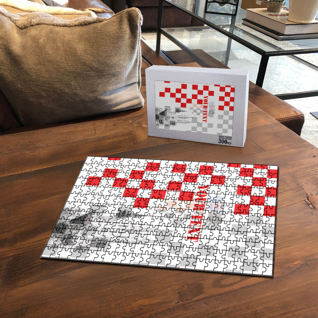 Personalized Croatia Hrvatska Puzzle National Day 2026 White Version
