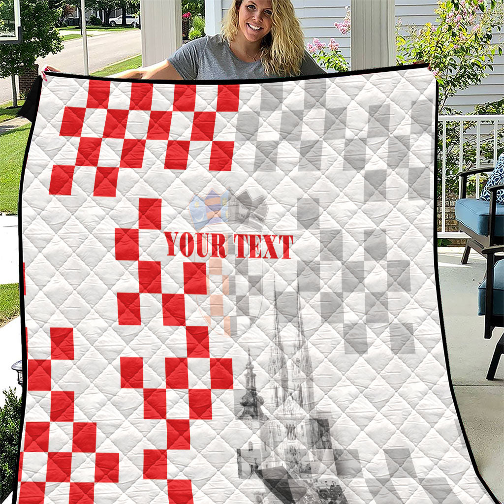 Personalized Croatia Hrvatska Quilt National Day 2026 White Version