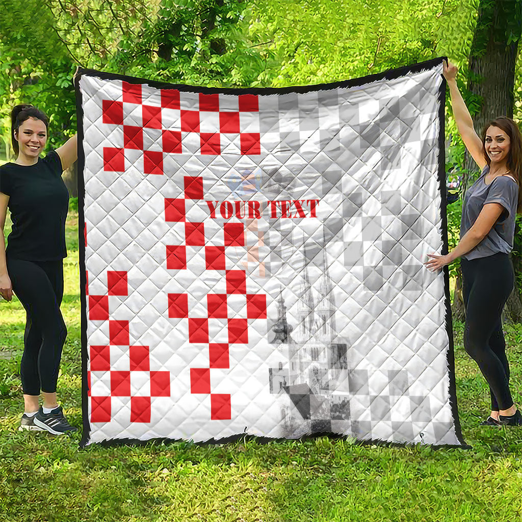 Personalized Croatia Hrvatska Quilt National Day 2026 White Version