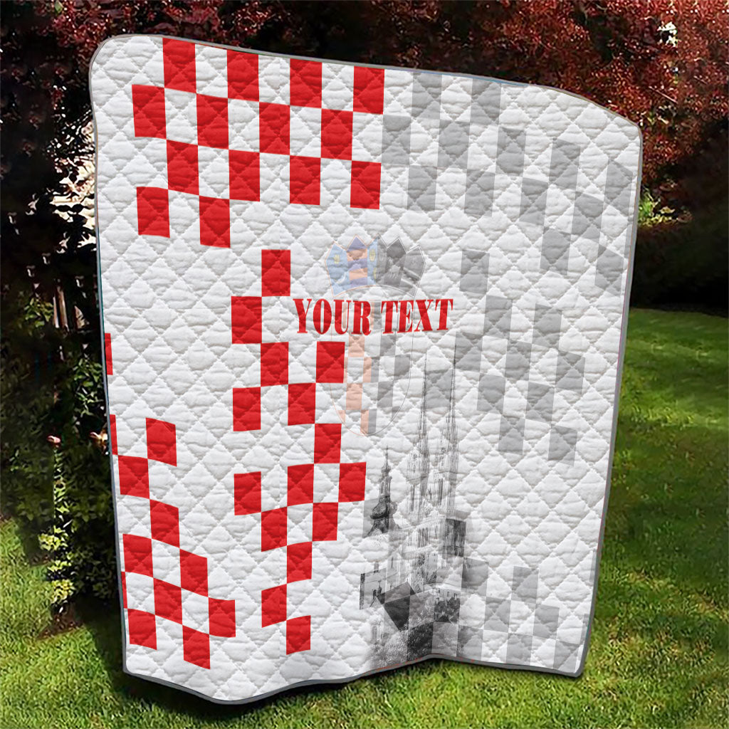 Personalized Croatia Hrvatska Quilt National Day 2026 White Version