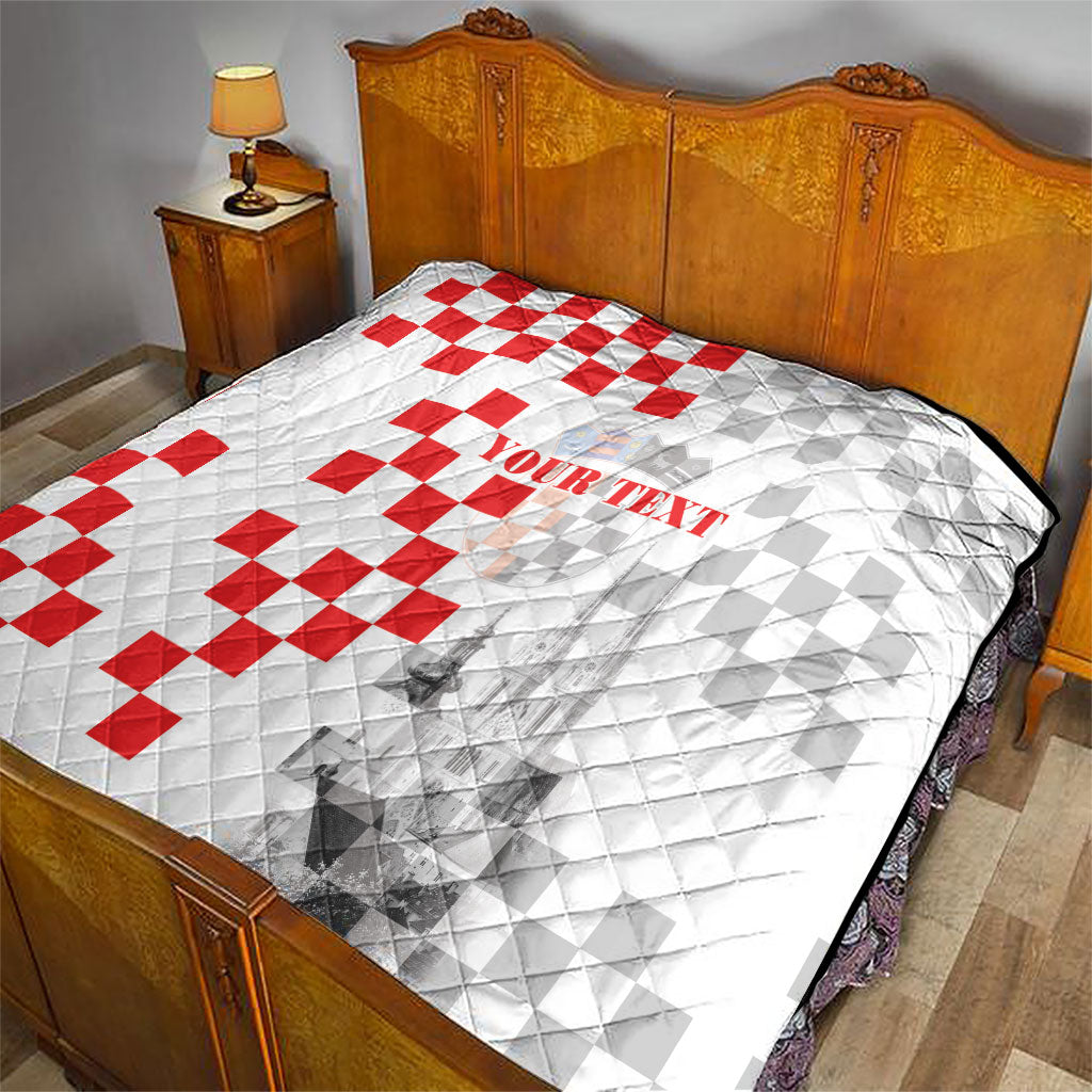 Personalized Croatia Hrvatska Quilt National Day 2026 White Version