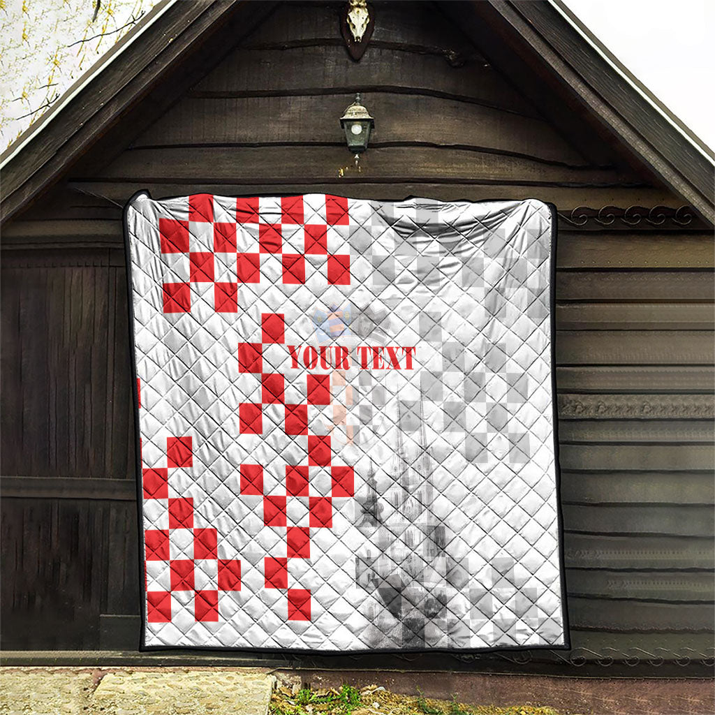 Personalized Croatia Hrvatska Quilt National Day 2026 White Version