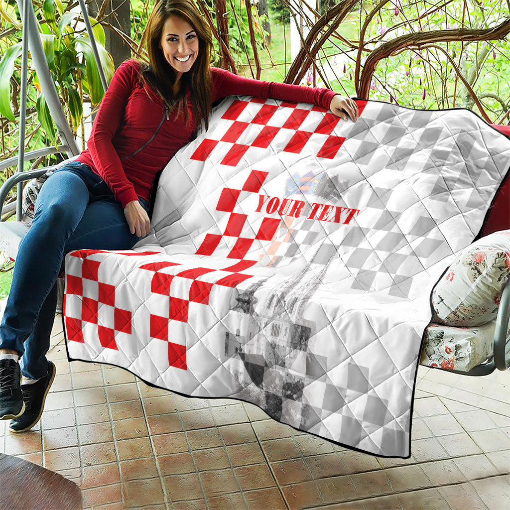 Personalized Croatia Hrvatska Quilt National Day 2026 White Version