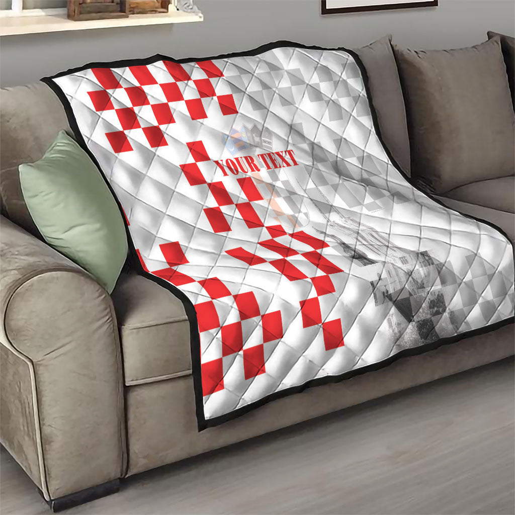 Personalized Croatia Hrvatska Quilt National Day 2026 White Version