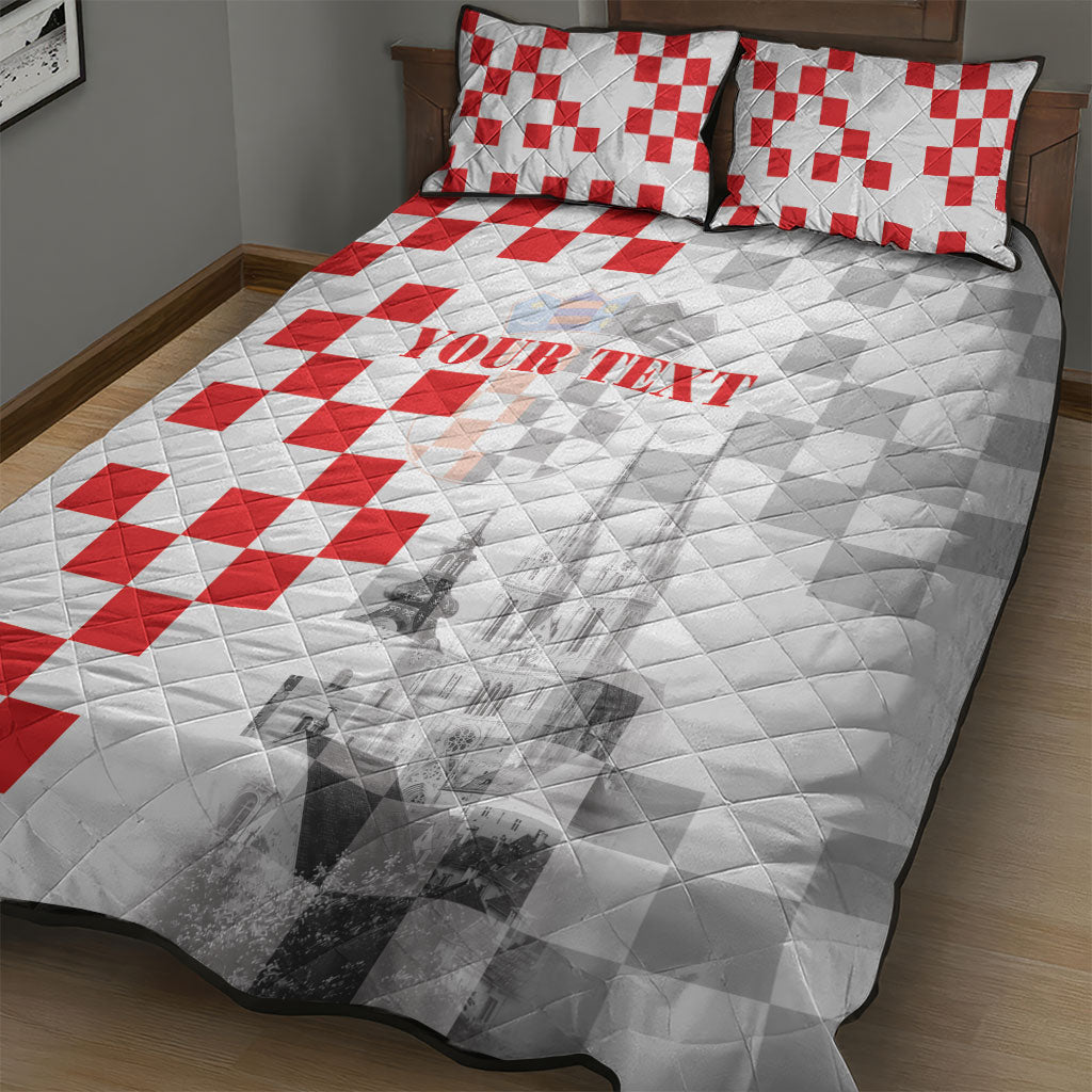 Personalized Croatia Hrvatska Quilt Bed Set National Day 2026 White Version