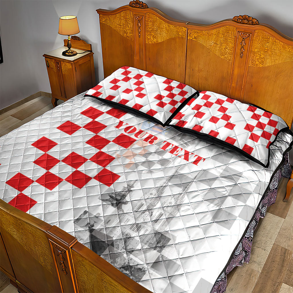 Personalized Croatia Hrvatska Quilt Bed Set National Day 2026 White Version