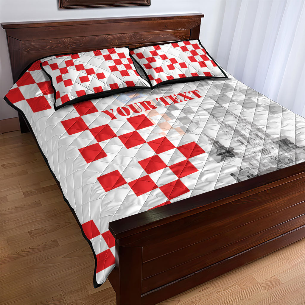 Personalized Croatia Hrvatska Quilt Bed Set National Day 2026 White Version