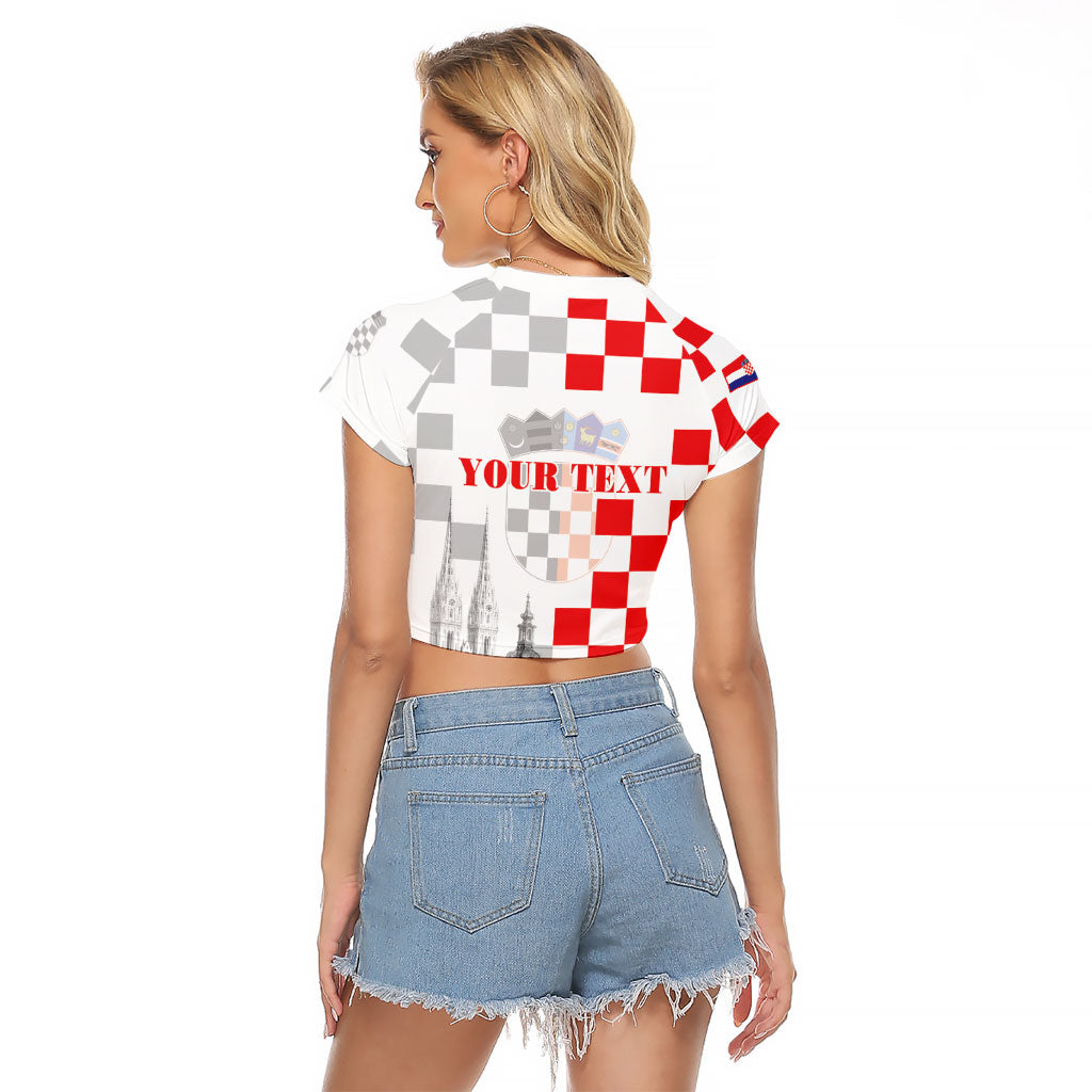 Personalized Croatia Hrvatska Raglan Cropped T Shirt National Day 2026 White Version