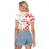 Personalized Croatia Hrvatska Raglan Cropped T Shirt National Day 2026 White Version