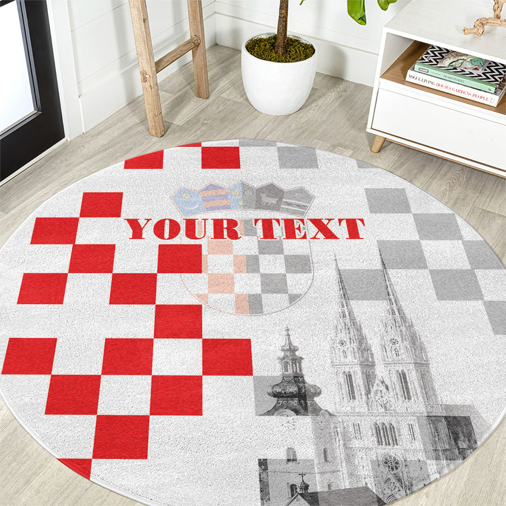 Personalized Croatia Hrvatska Round Carpet National Day 2026 White Version