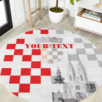 Personalized Croatia Hrvatska Round Carpet National Day 2026 White Version