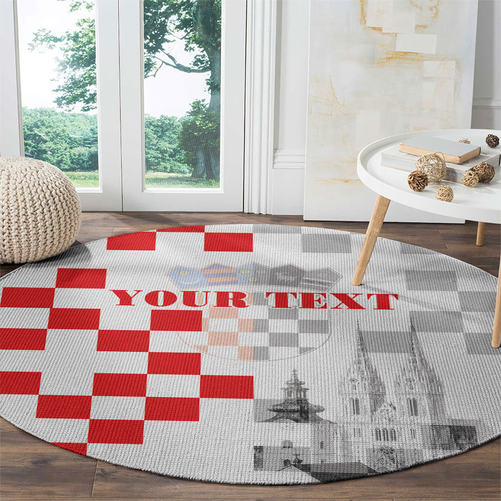 Personalized Croatia Hrvatska Round Carpet National Day 2026 White Version