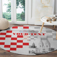 Personalized Croatia Hrvatska Round Carpet National Day 2026 White Version