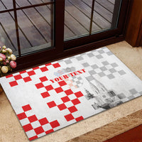 Personalized Croatia Hrvatska Rubber Doormat National Day 2026 White Version