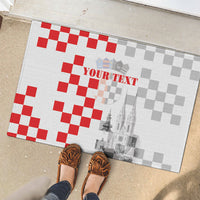 Personalized Croatia Hrvatska Rubber Doormat National Day 2026 White Version