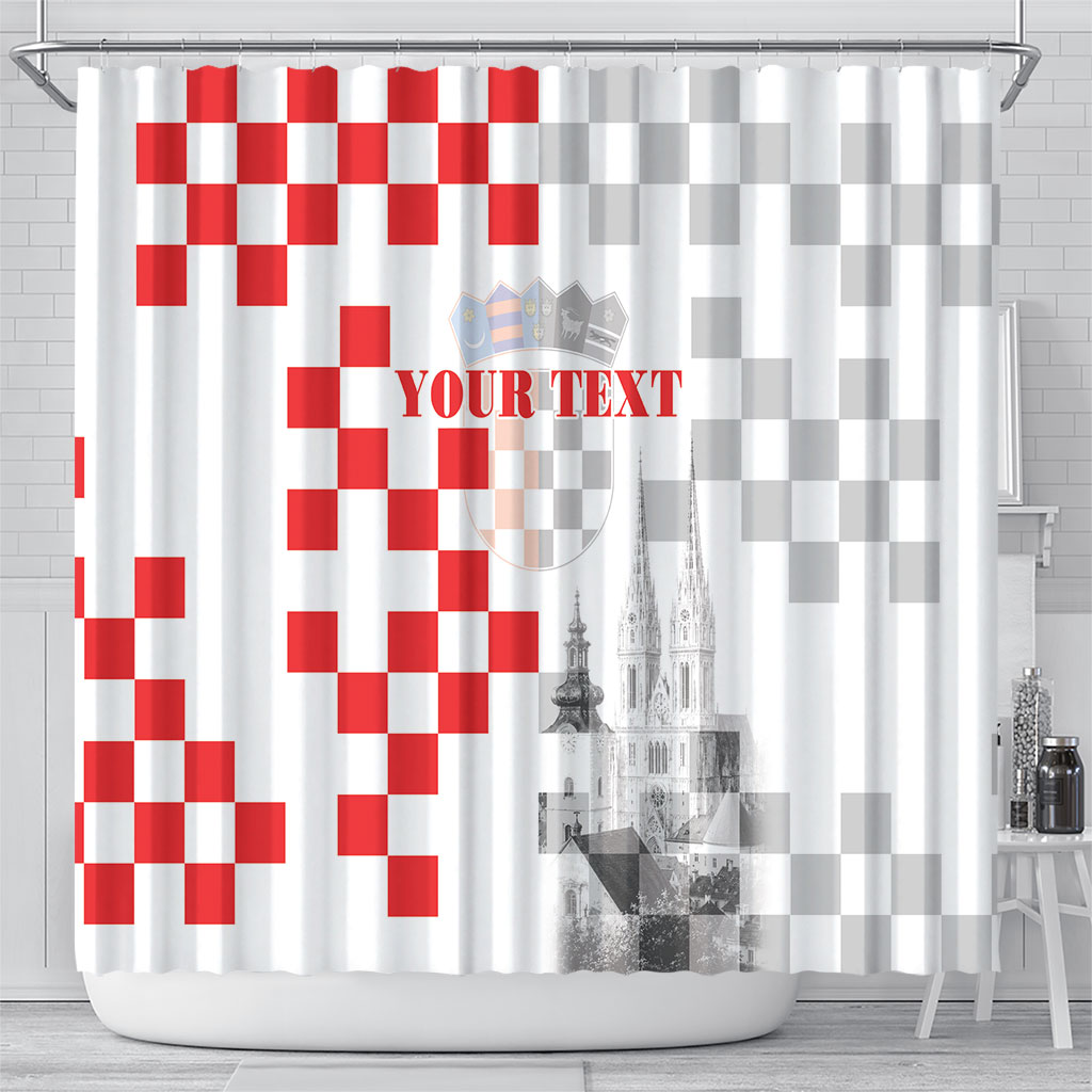 Personalized Croatia Hrvatska Shower Curtain National Day 2026 White Version