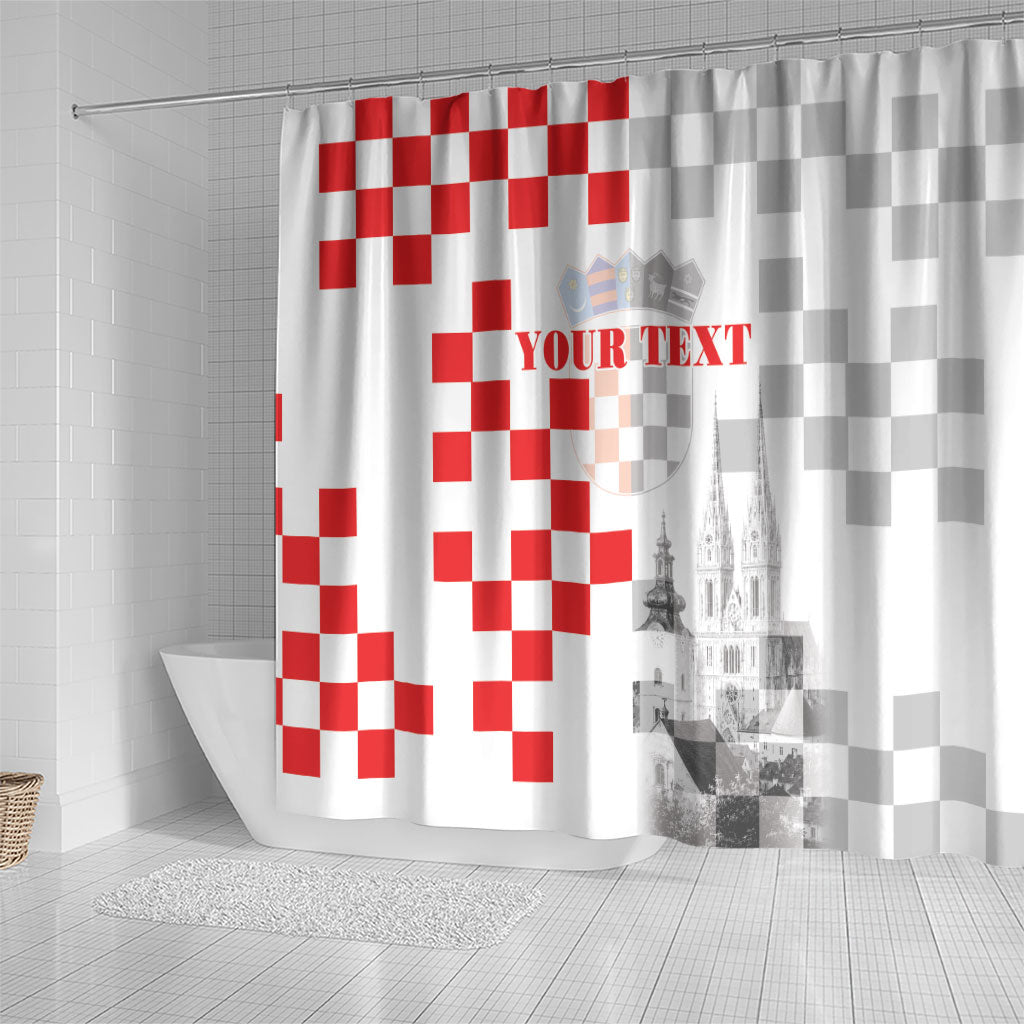 Personalized Croatia Hrvatska Shower Curtain National Day 2026 White Version