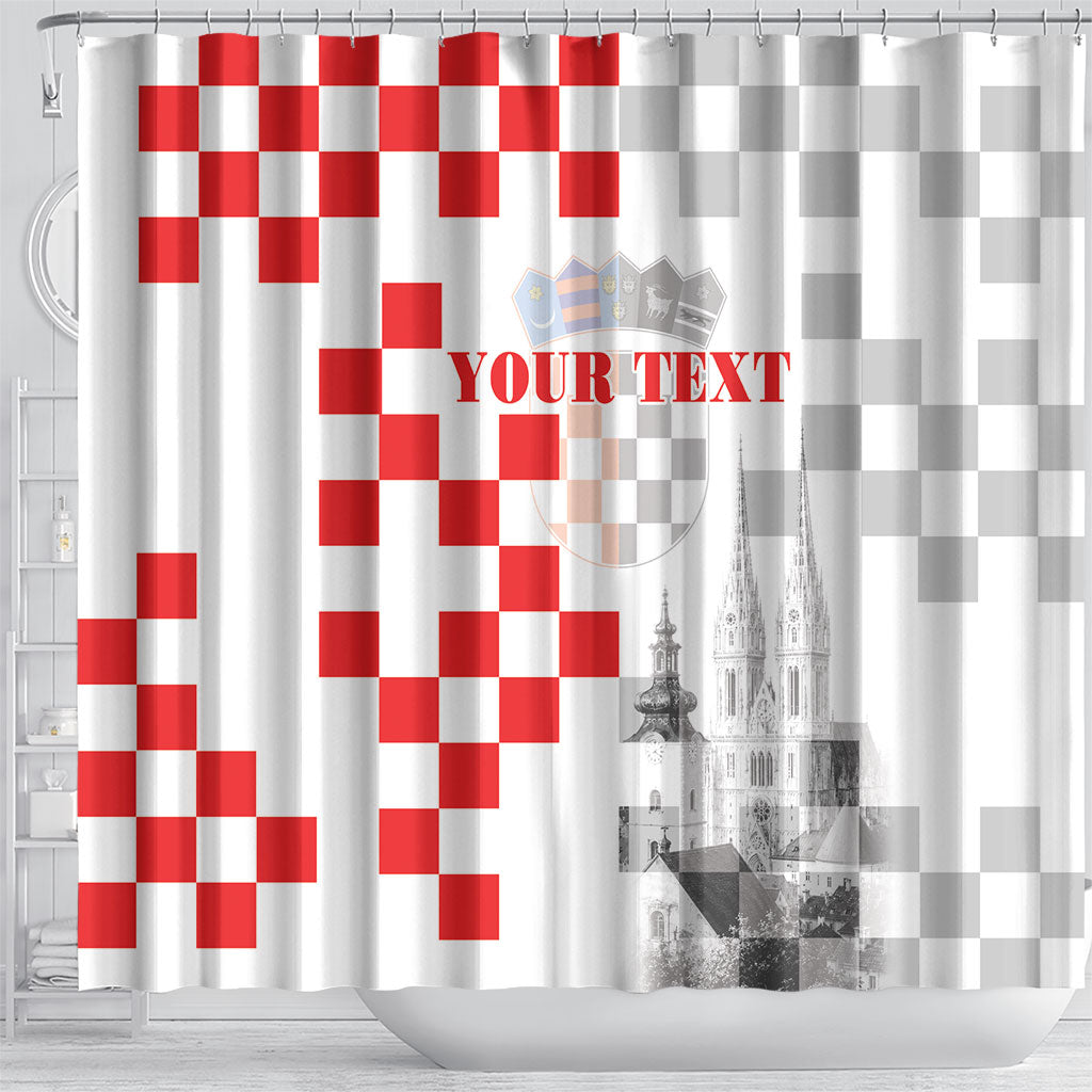 Personalized Croatia Hrvatska Shower Curtain National Day 2026 White Version