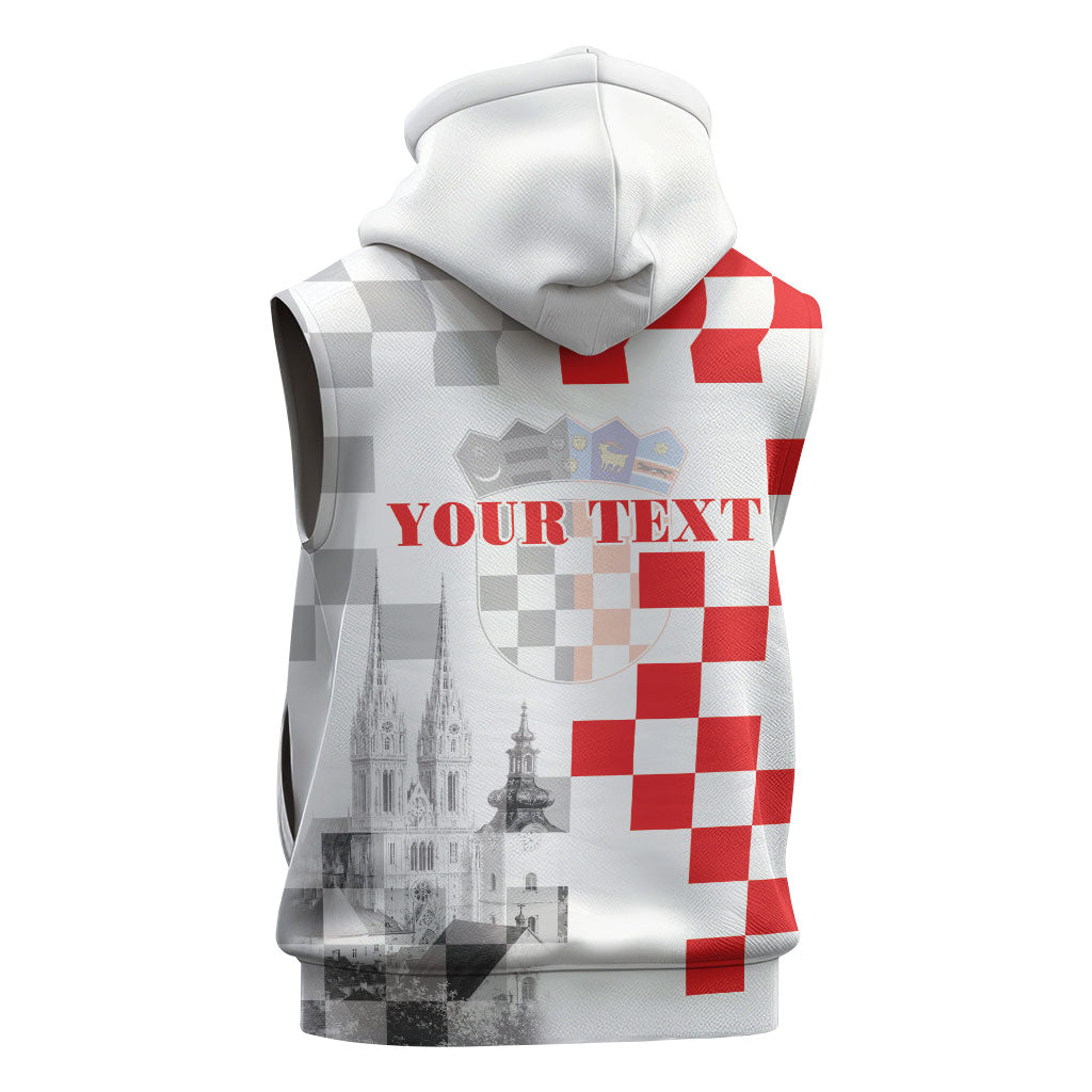 Personalized Croatia Hrvatska Sleeveless Hoodie National Day 2026 White Version