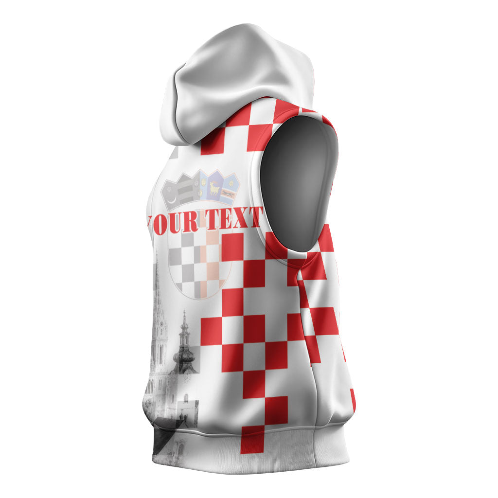 Personalized Croatia Hrvatska Sleeveless Hoodie National Day 2026 White Version