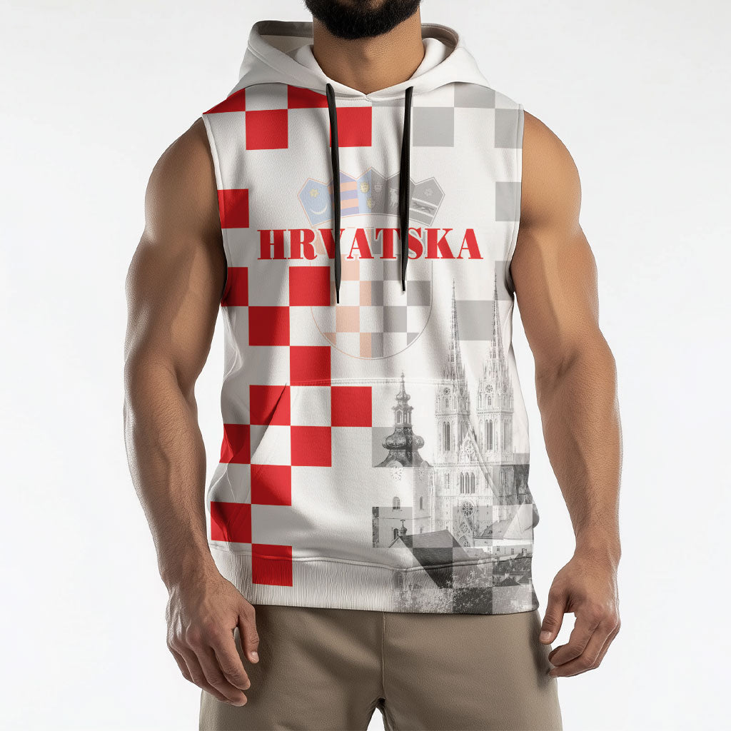 Personalized Croatia Hrvatska Sleeveless Hoodie National Day 2026 White Version