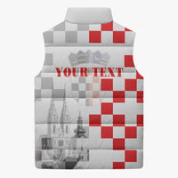 Personalized Croatia Hrvatska Sleeveless Puffer Jacket National Day 2026 White Version