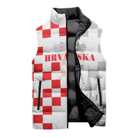 Personalized Croatia Hrvatska Sleeveless Puffer Jacket National Day 2026 White Version