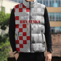 Personalized Croatia Hrvatska Sleeveless Puffer Jacket National Day 2026 White Version