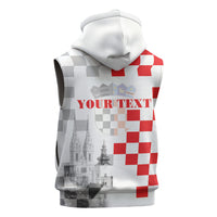 Personalized Croatia Hrvatska Sleeveless Zip Hoodie National Day 2026 White Version