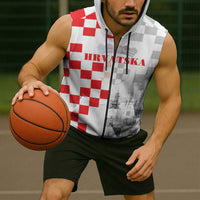 Personalized Croatia Hrvatska Sleeveless Zip Hoodie National Day 2026 White Version