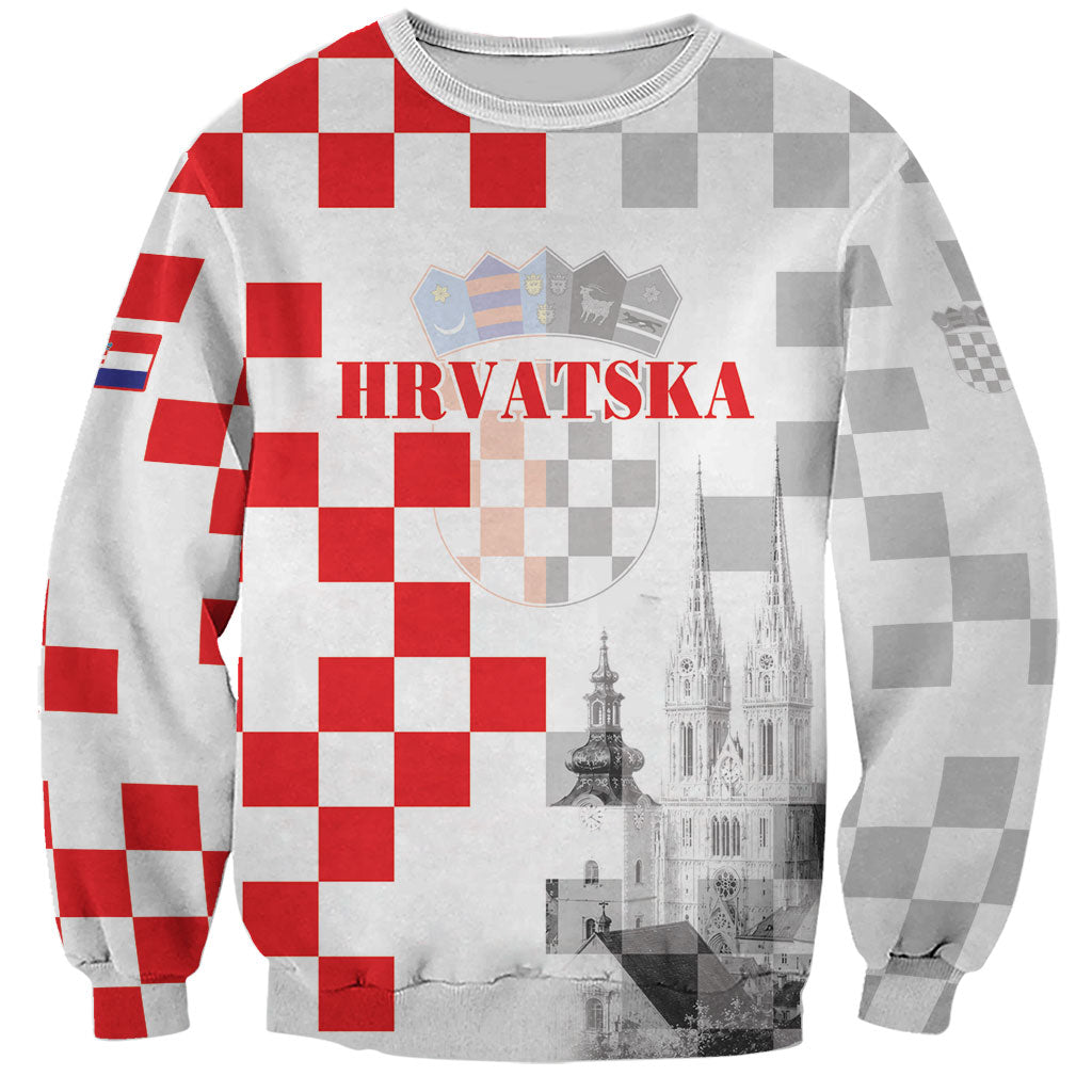 Personalized Croatia Hrvatska Sweatshirt National Day 2026 White Version