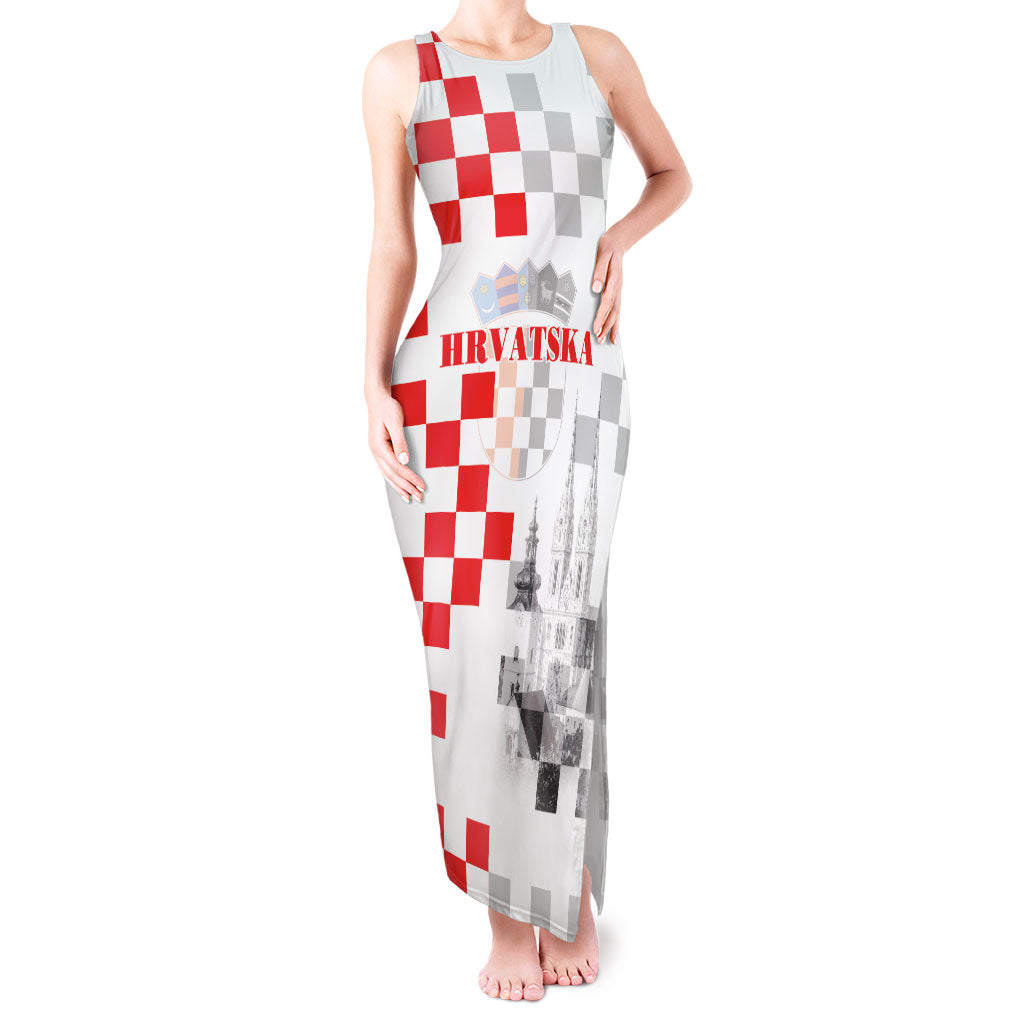 Personalized Croatia Hrvatska Tank Maxi Dress National Day 2026 White Version
