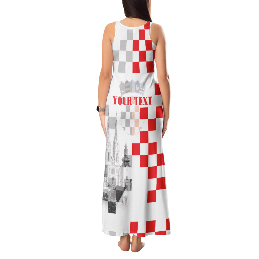 Personalized Croatia Hrvatska Tank Maxi Dress National Day 2026 White Version