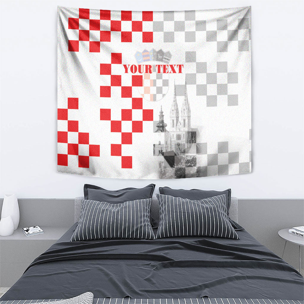 Personalized Croatia Hrvatska Tapestry National Day 2026 White Version
